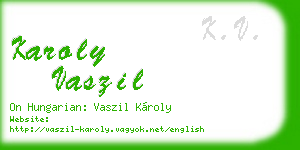 karoly vaszil business card